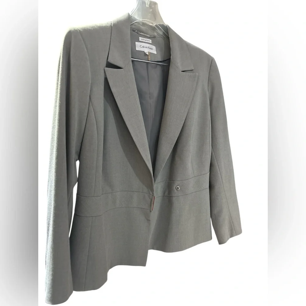 Calvin Klein Gray Blazer Professional Suit Jacket - Picture 2 of 4